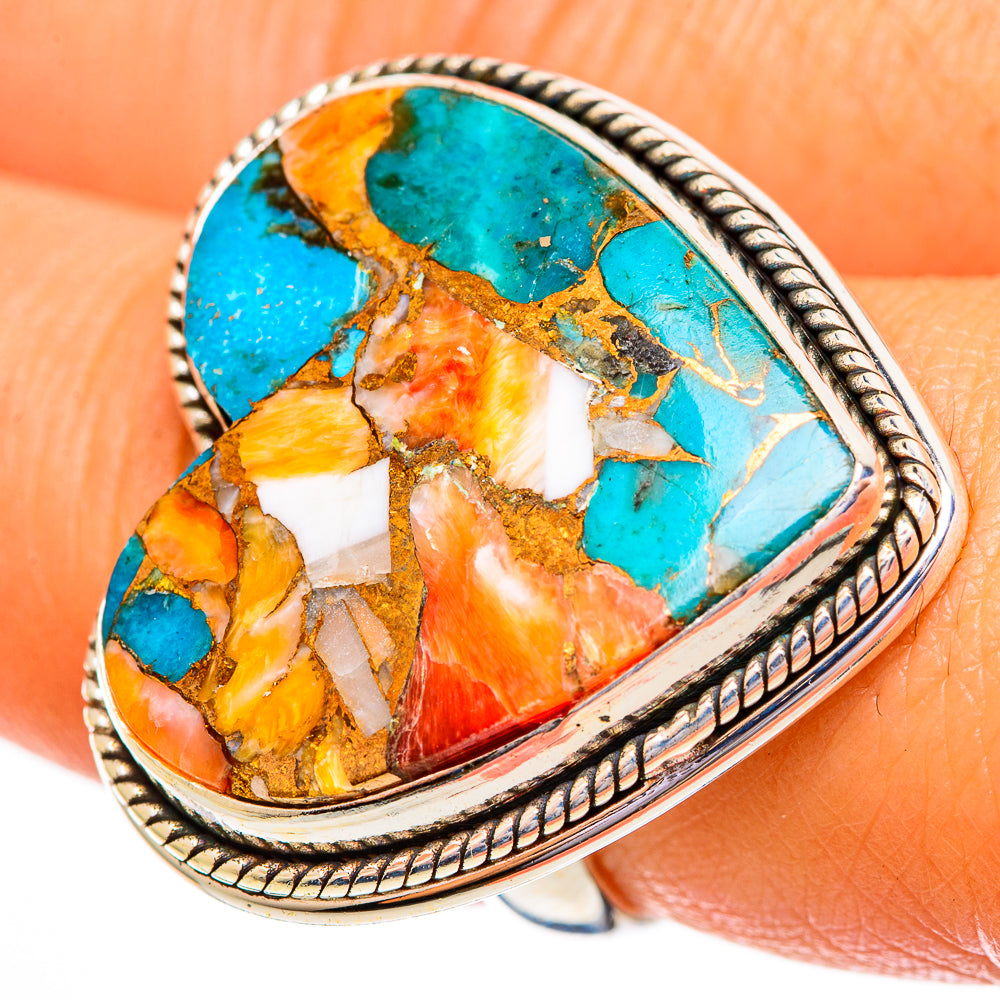 Spiny Oyster Turquoise Rings handcrafted by Ana Silver Co - RING110292