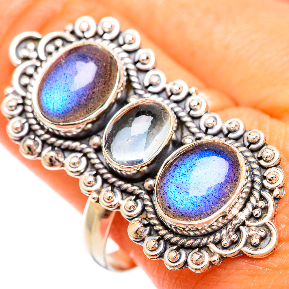 Labradorite Rings handcrafted by Ana Silver Co - RING110296