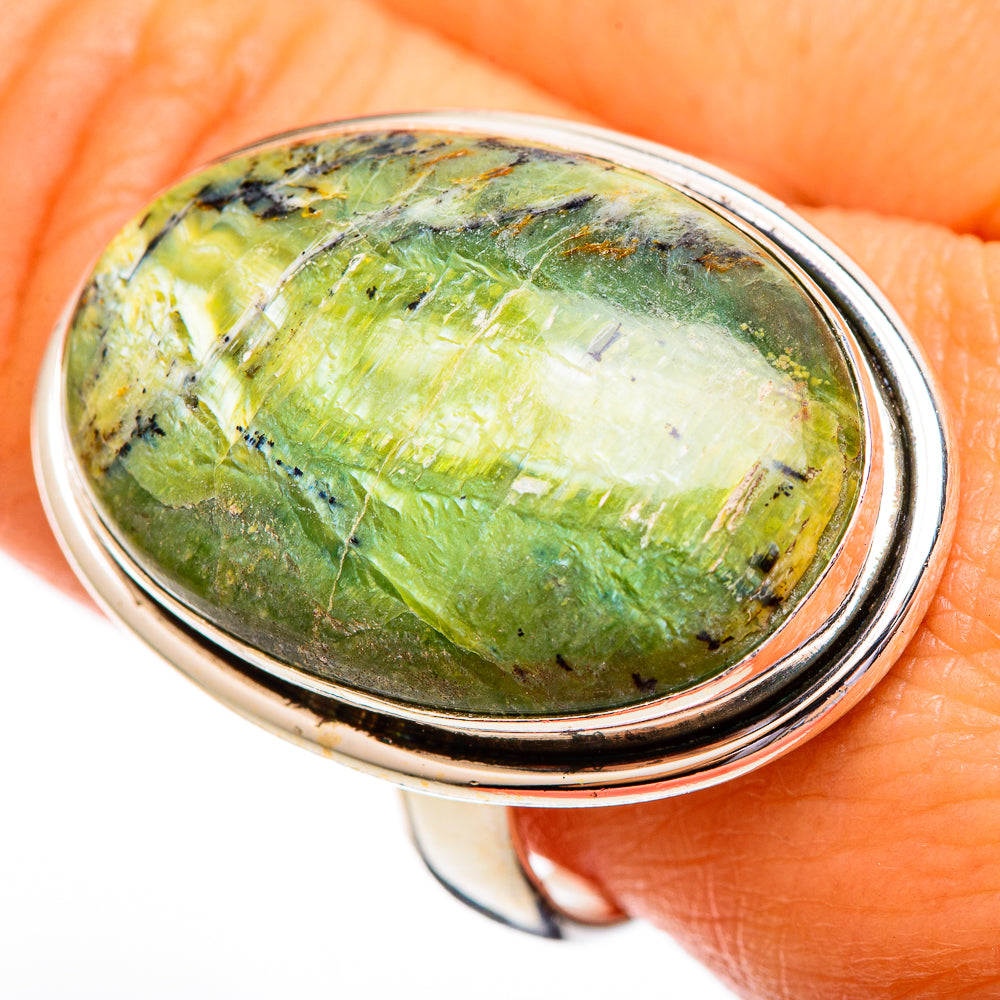 African Green Opal Rings handcrafted by Ana Silver Co - RING110305