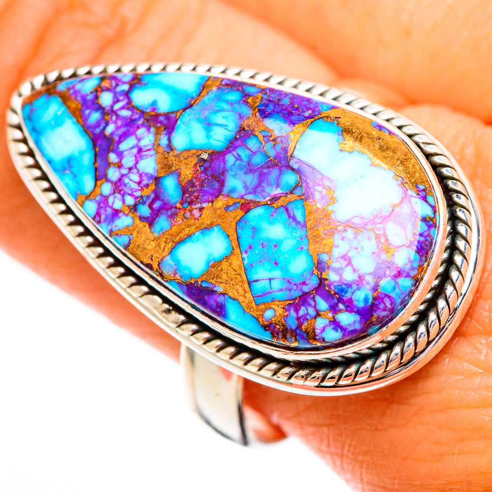 Spiny Oyster Turquoise Rings handcrafted by Ana Silver Co - RING110326