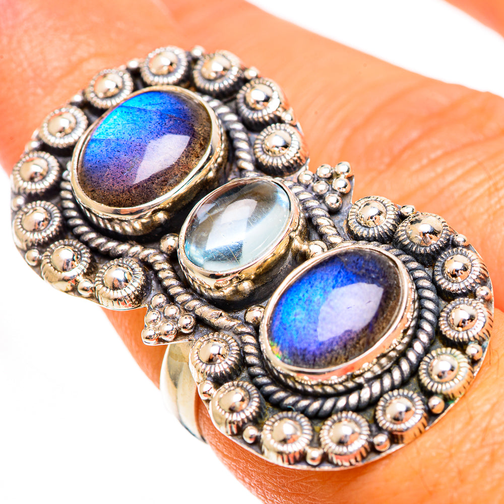 Labradorite Rings handcrafted by Ana Silver Co - RING110338