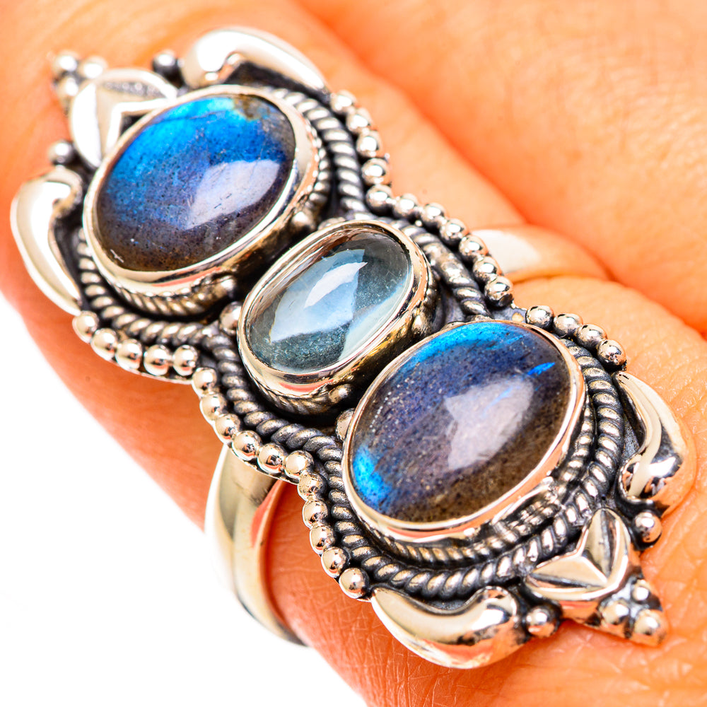 Labradorite Rings handcrafted by Ana Silver Co - RING110342
