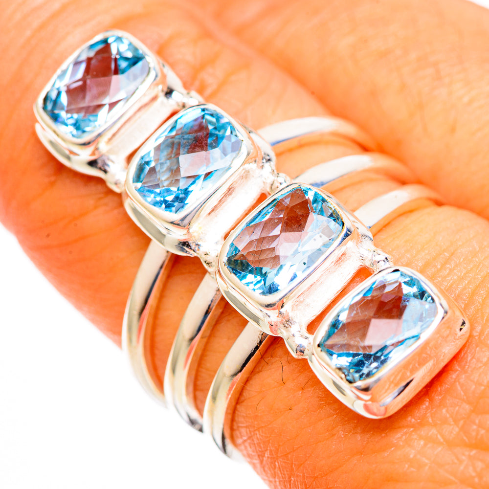 Blue Topaz Rings handcrafted by Ana Silver Co - RING110343