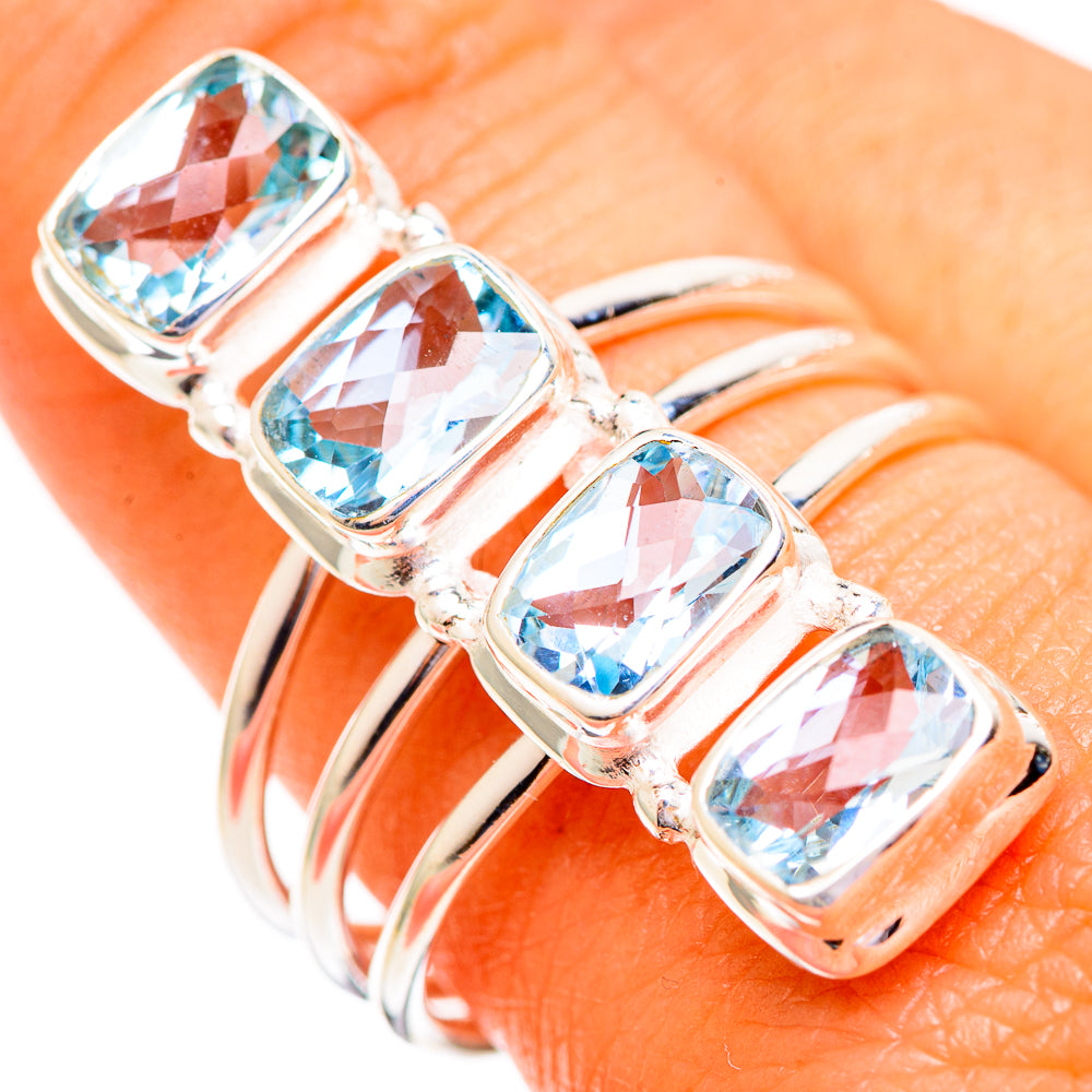 Blue Topaz Rings handcrafted by Ana Silver Co - RING110381