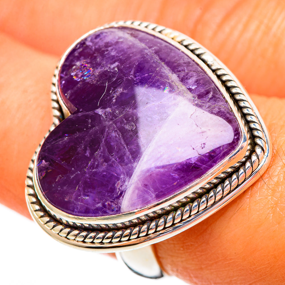 Chevron Amethyst Rings handcrafted by Ana Silver Co - RING110405