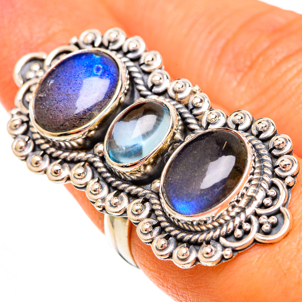 Labradorite Rings handcrafted by Ana Silver Co - RING110416