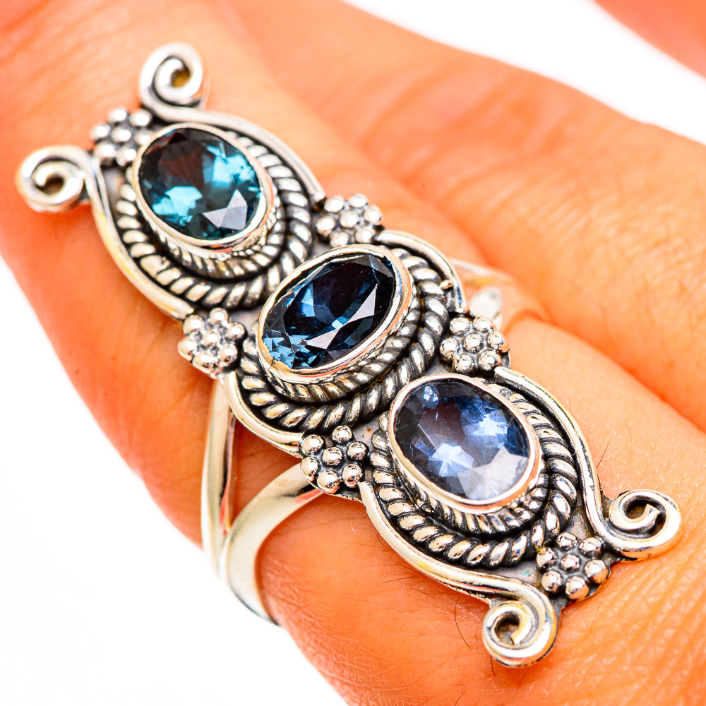 Blue Spinel Rings handcrafted by Ana Silver Co - RING110417