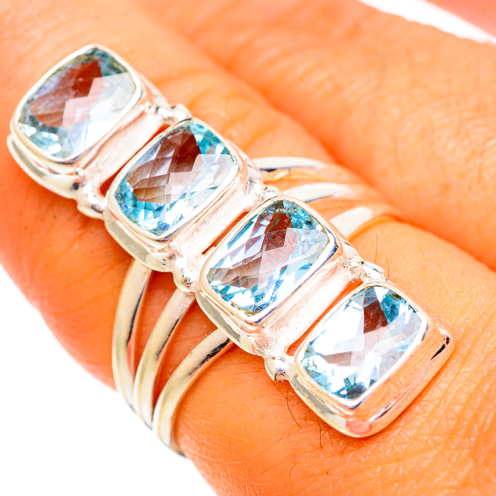Blue Topaz Rings handcrafted by Ana Silver Co - RING110418