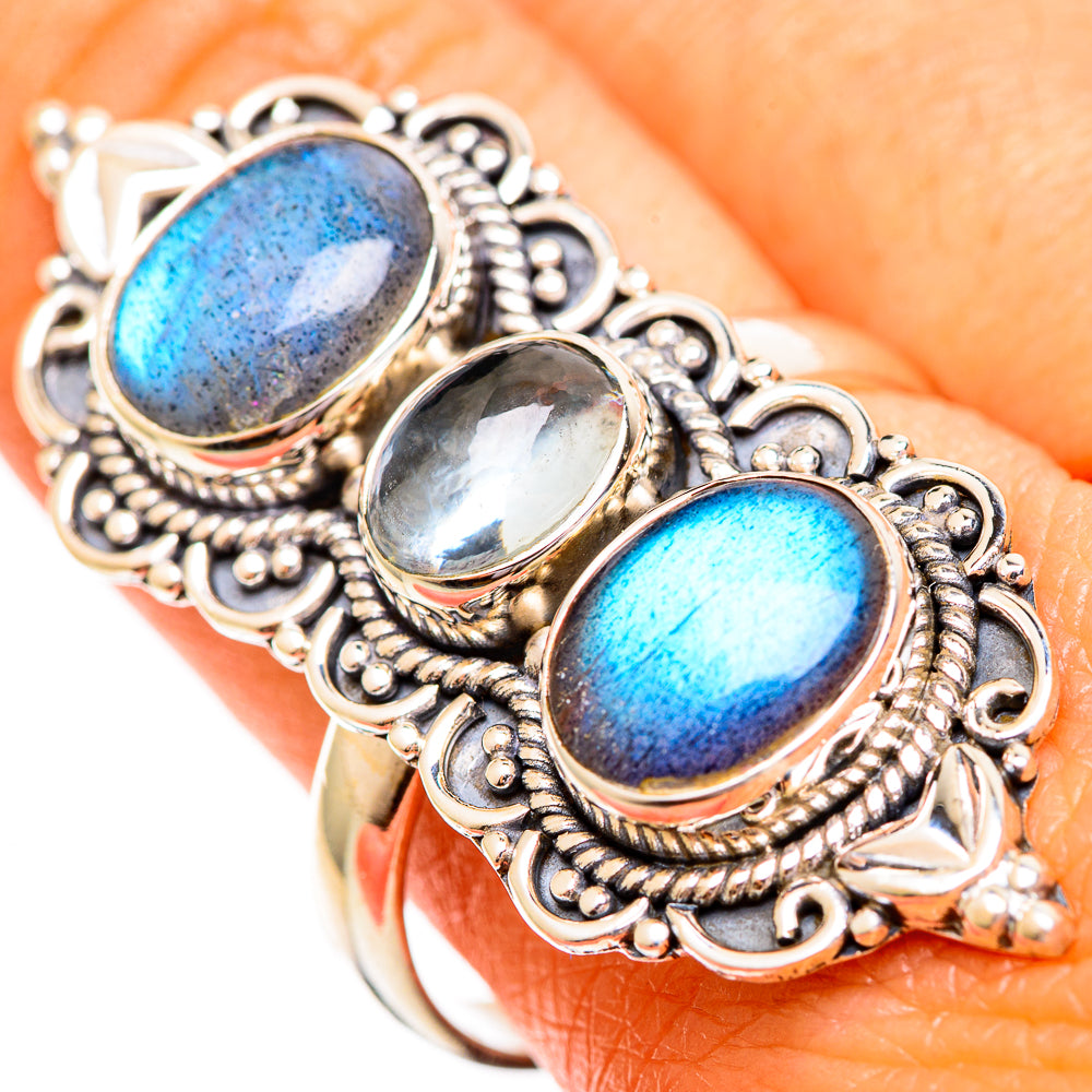 Labradorite Rings handcrafted by Ana Silver Co - RING110420