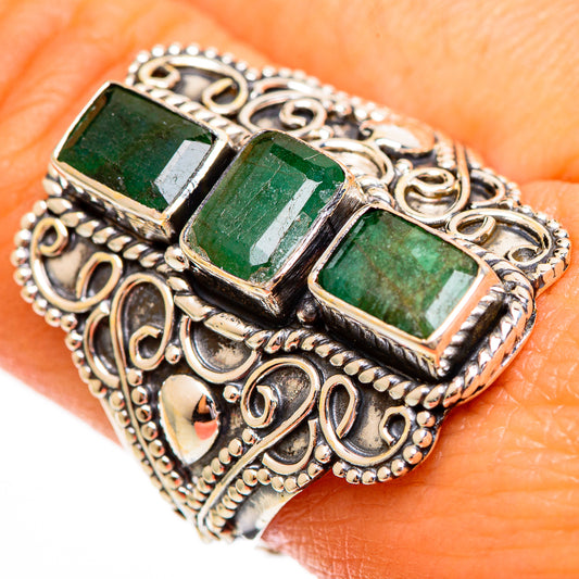 Emerald Rings handcrafted by Ana Silver Co - RING110424