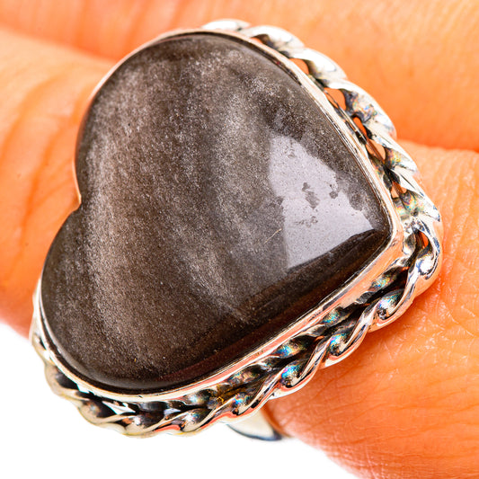 Gold Sheen Obsidian Rings handcrafted by Ana Silver Co - RING110428