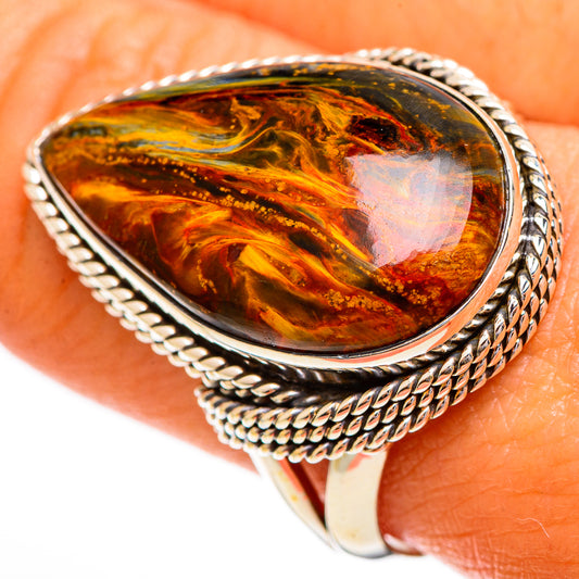 Golden Pietersite Rings handcrafted by Ana Silver Co - RING110432