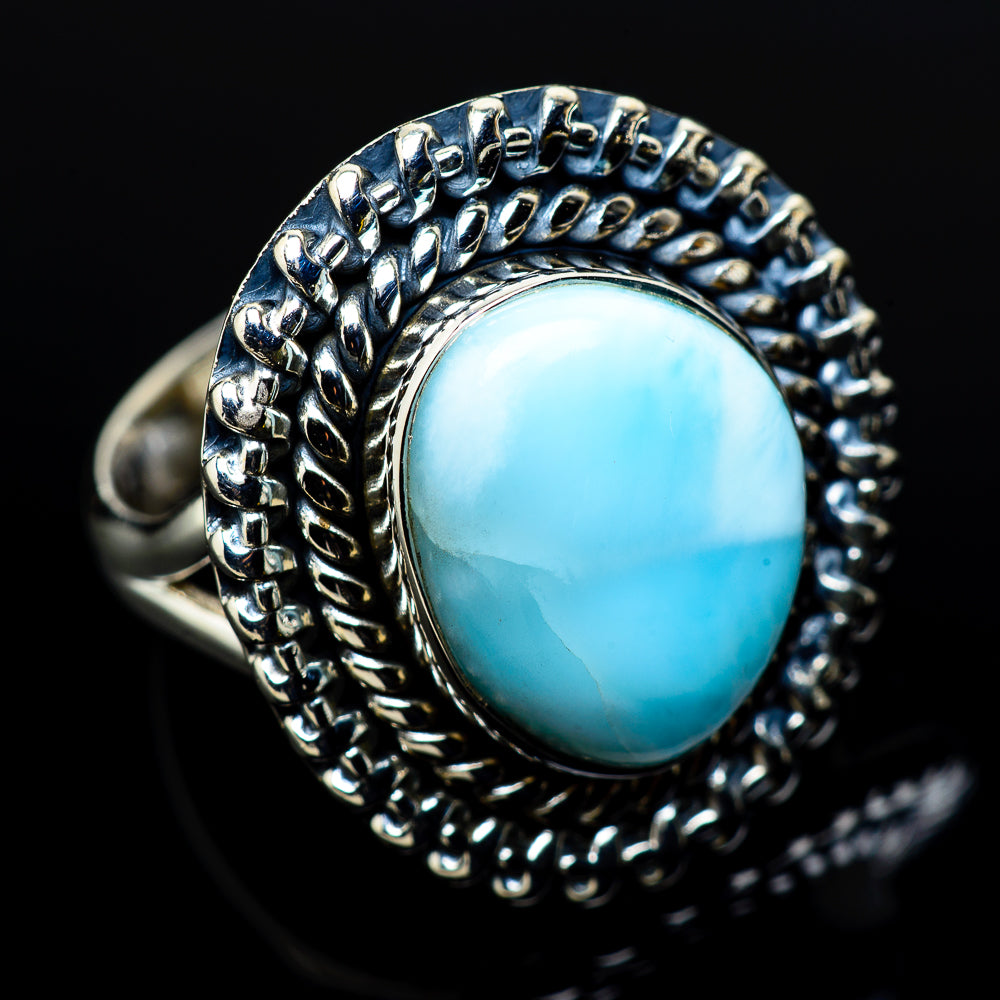 Larimar Rings handcrafted by Ana Silver Co - RING11044
