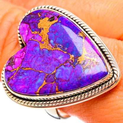 Purple Copper Composite Turquoise Rings handcrafted by Ana Silver Co - RING110445
