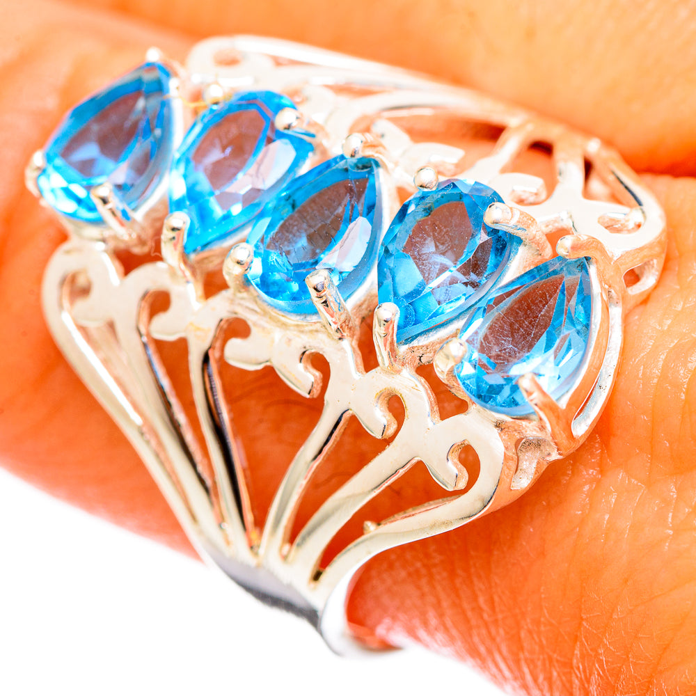 Blue Topaz Rings handcrafted by Ana Silver Co - RING110450