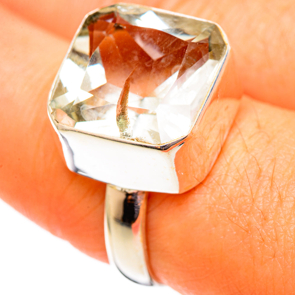 Green Amethyst Rings handcrafted by Ana Silver Co - RING110452