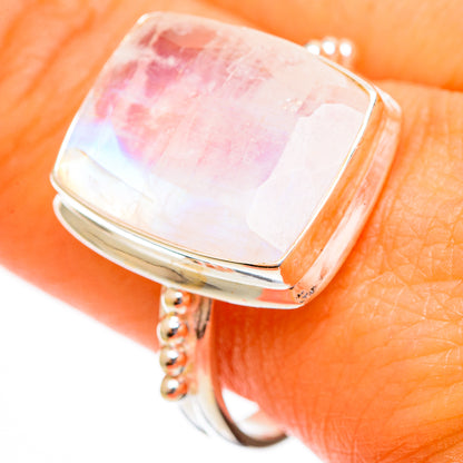 Rainbow Moonstone Rings handcrafted by Ana Silver Co - RING110472