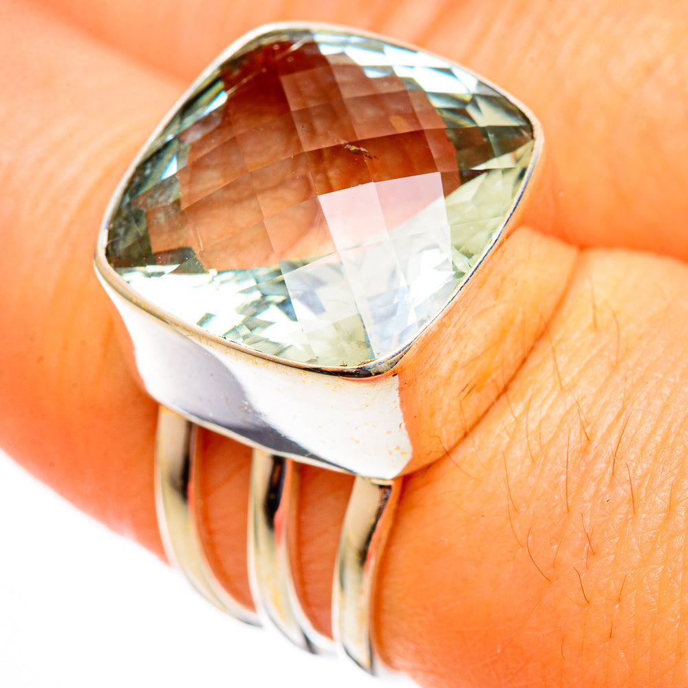 Green Amethyst Rings handcrafted by Ana Silver Co - RING110484