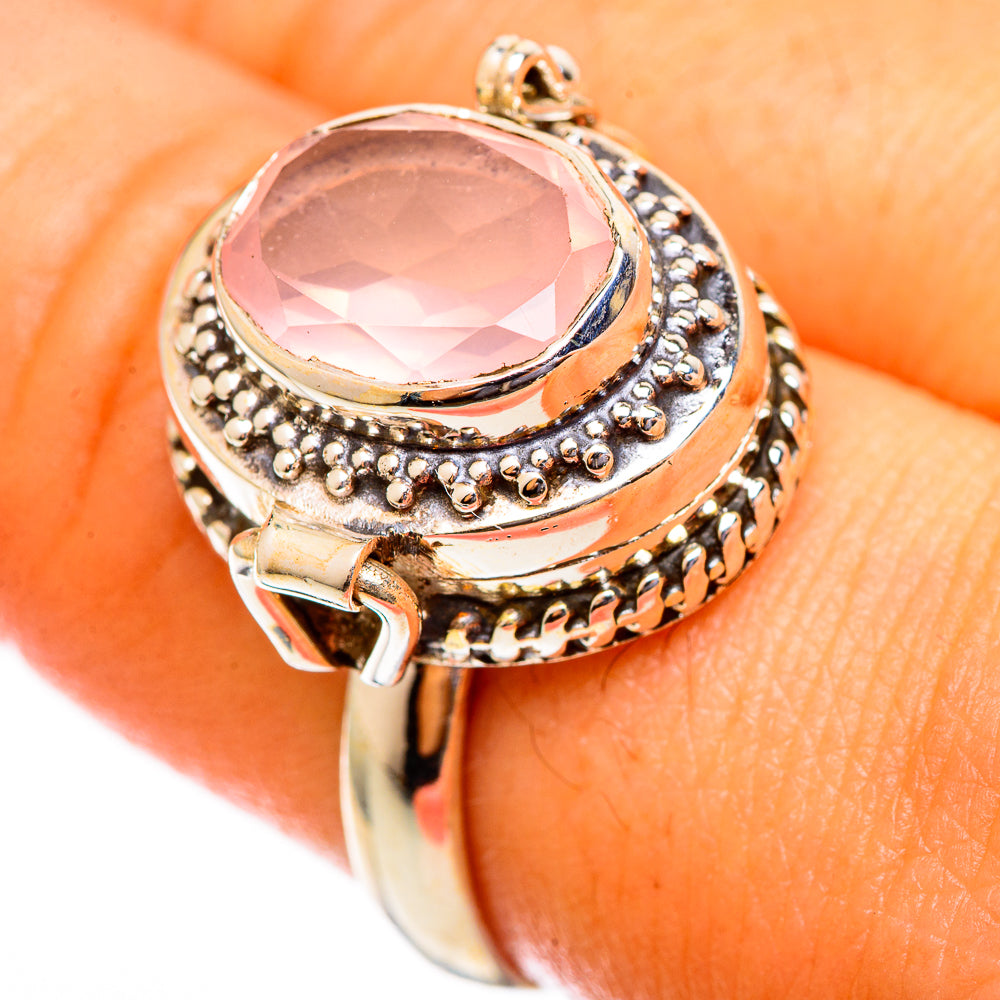 Rose Quartz Rings handcrafted by Ana Silver Co - RING110490