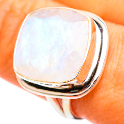 Rainbow Moonstone Rings handcrafted by Ana Silver Co - RING110500