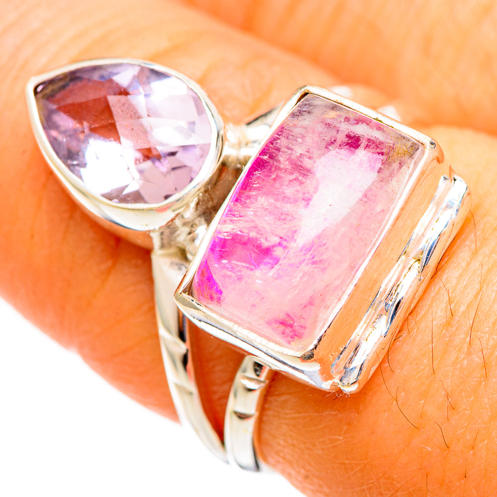 Pink Moonstone Rings handcrafted by Ana Silver Co - RING110503