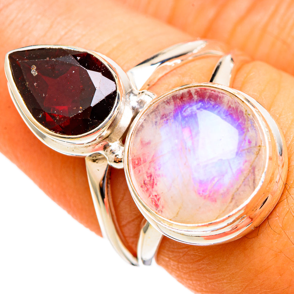 Pink Moonstone Rings handcrafted by Ana Silver Co - RING110506
