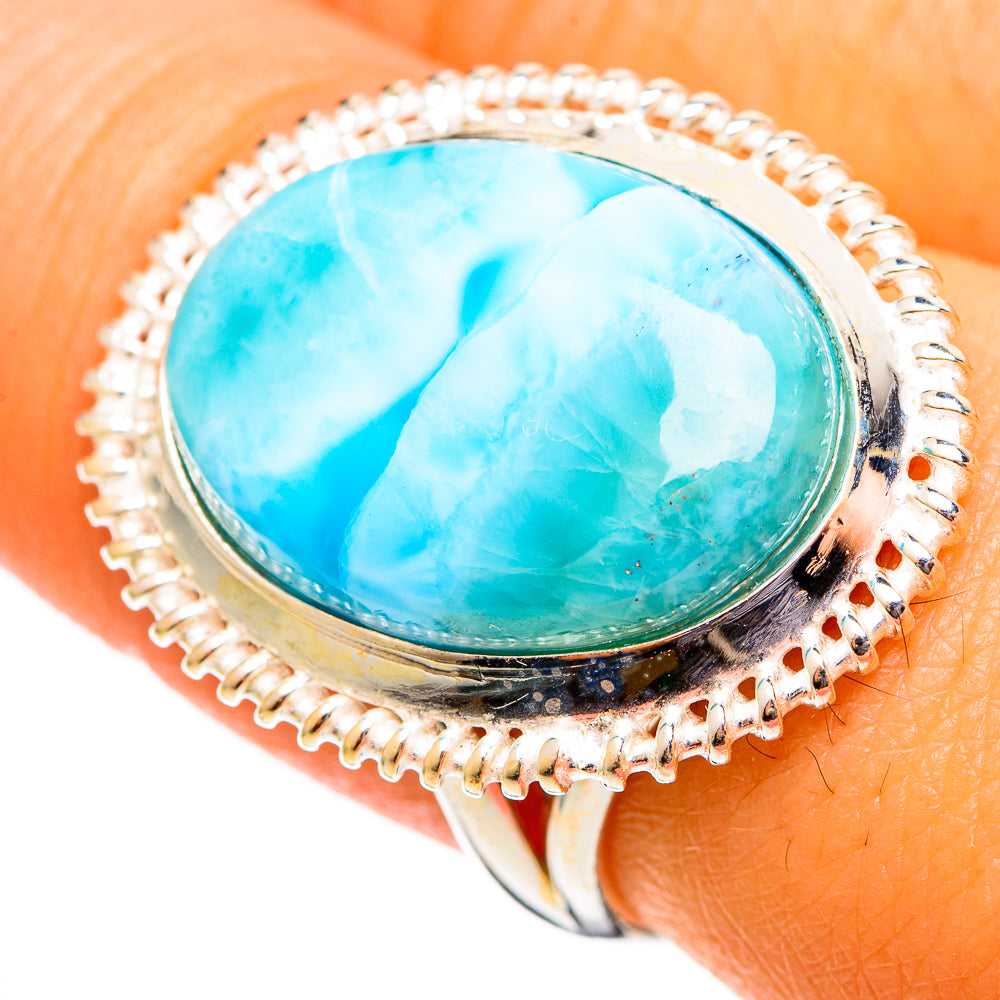 Larimar Rings handcrafted by Ana Silver Co - RING110507
