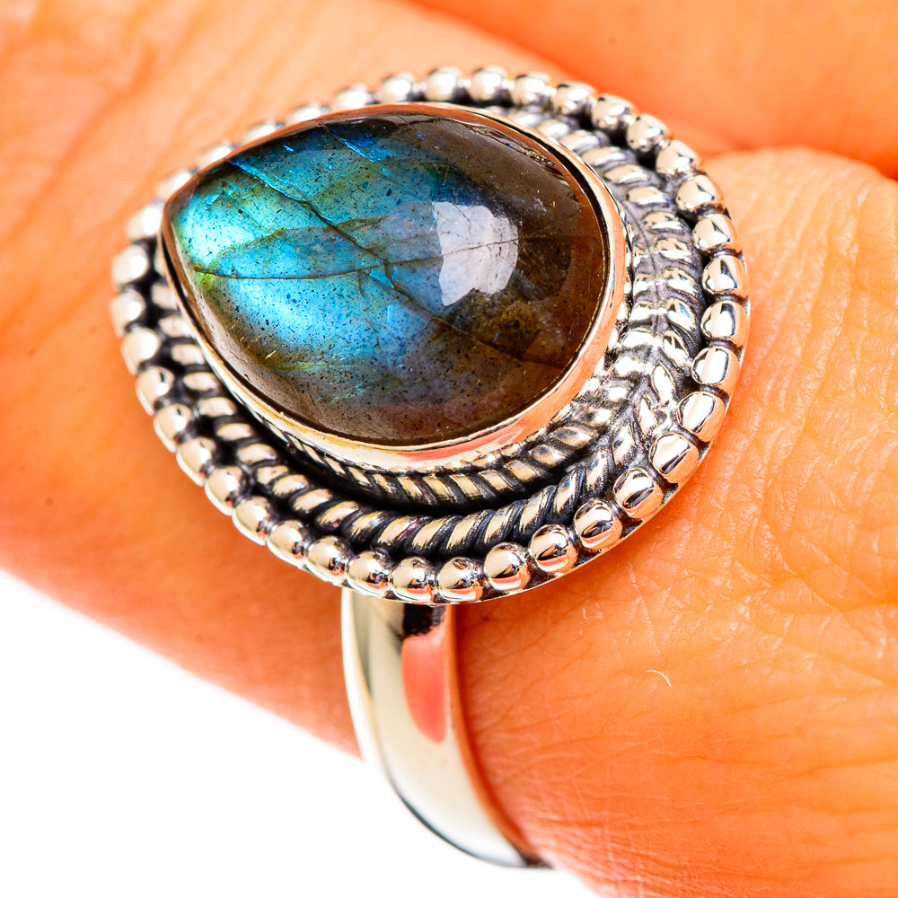 Labradorite Rings handcrafted by Ana Silver Co - RING110508