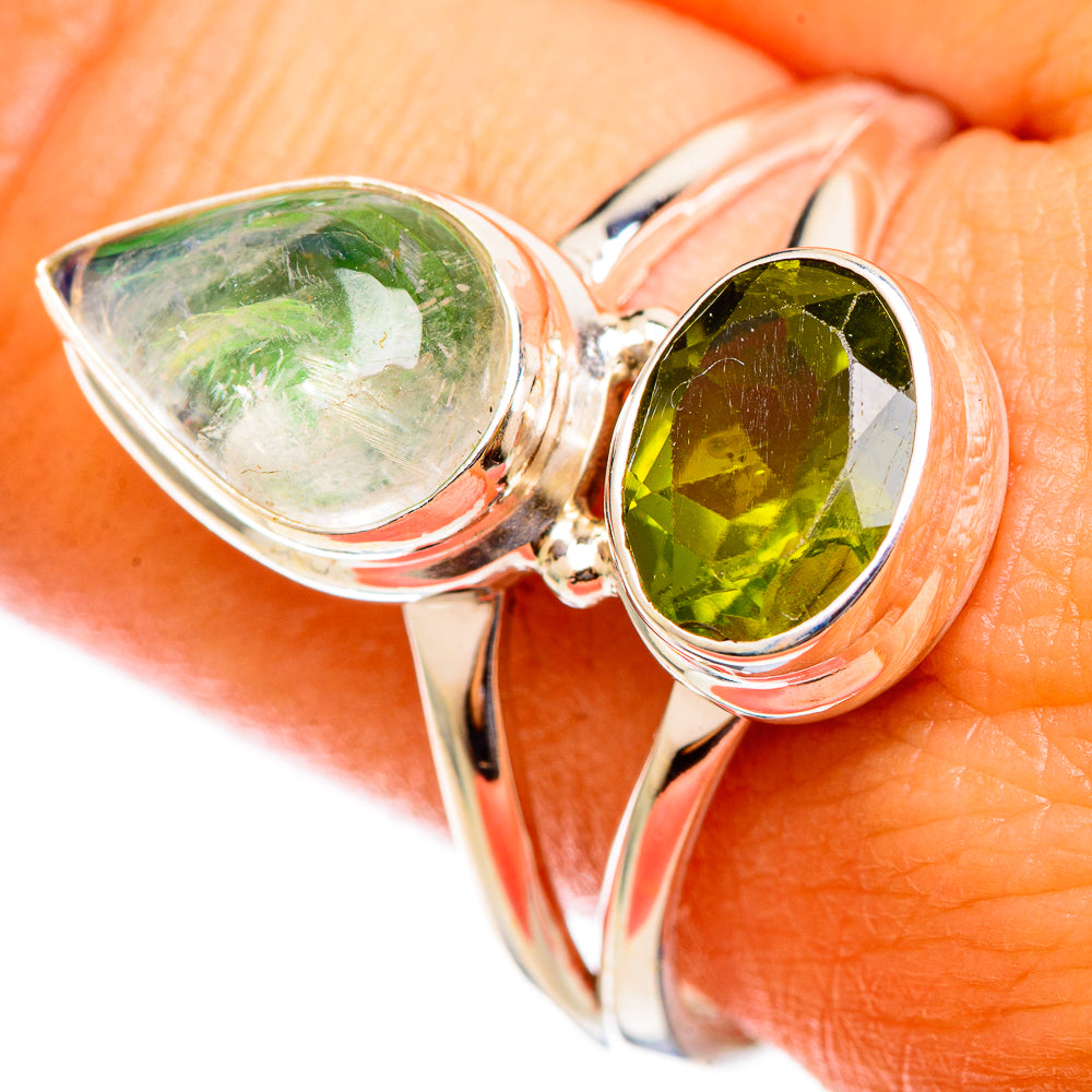 Green Moonstone Rings handcrafted by Ana Silver Co - RING110514