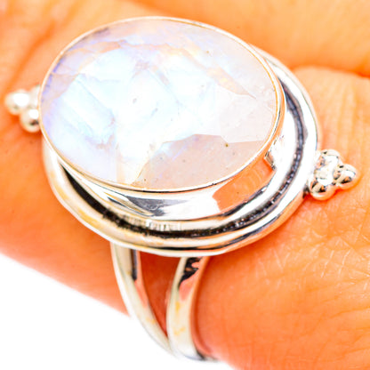 Rainbow Moonstone Rings handcrafted by Ana Silver Co - RING110525
