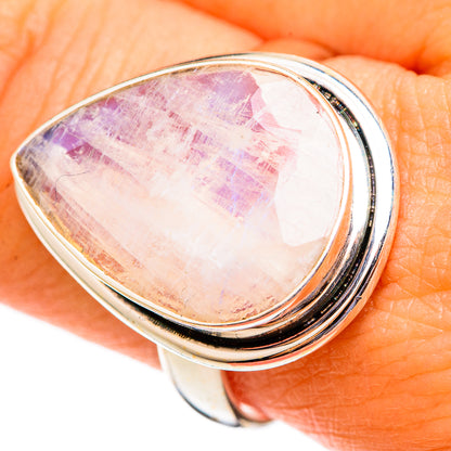 Rainbow Moonstone Rings handcrafted by Ana Silver Co - RING110528