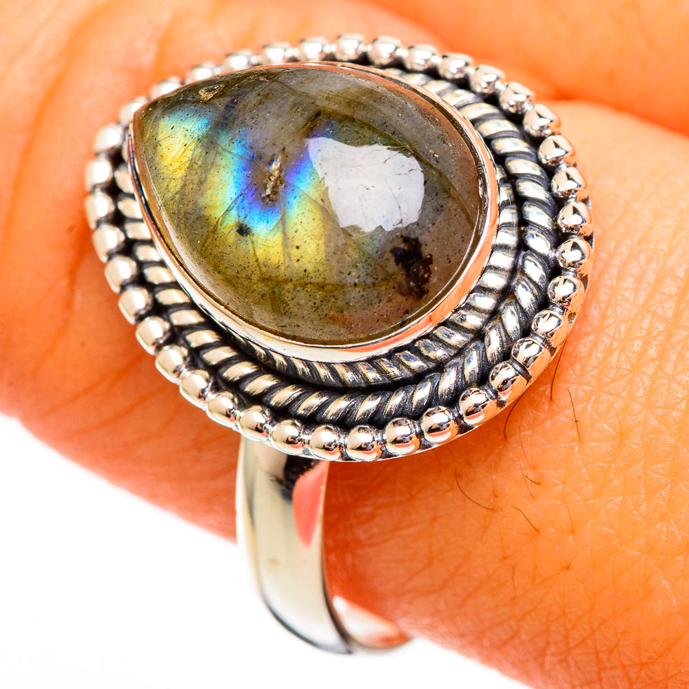 Labradorite Rings handcrafted by Ana Silver Co - RING110532