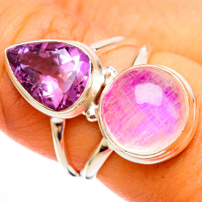 Pink Moonstone Rings handcrafted by Ana Silver Co - RING110533