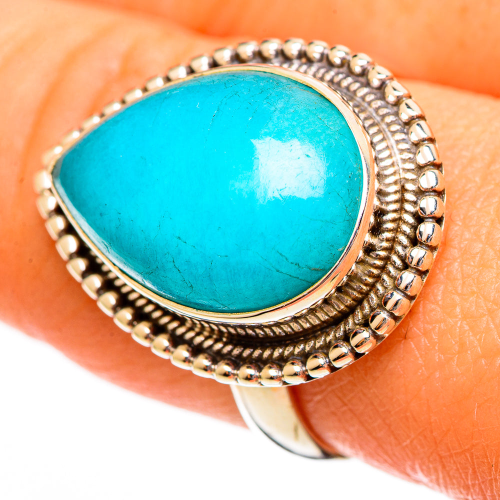 Peruvian Amazonite Rings handcrafted by Ana Silver Co - RING110537