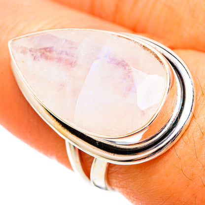 Rainbow Moonstone Rings handcrafted by Ana Silver Co - RING110554