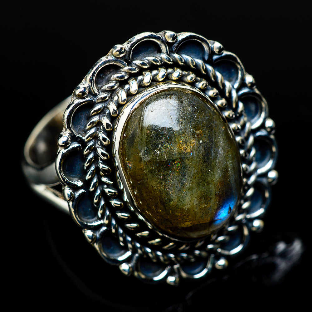 Labradorite Rings handcrafted by Ana Silver Co - RING11055