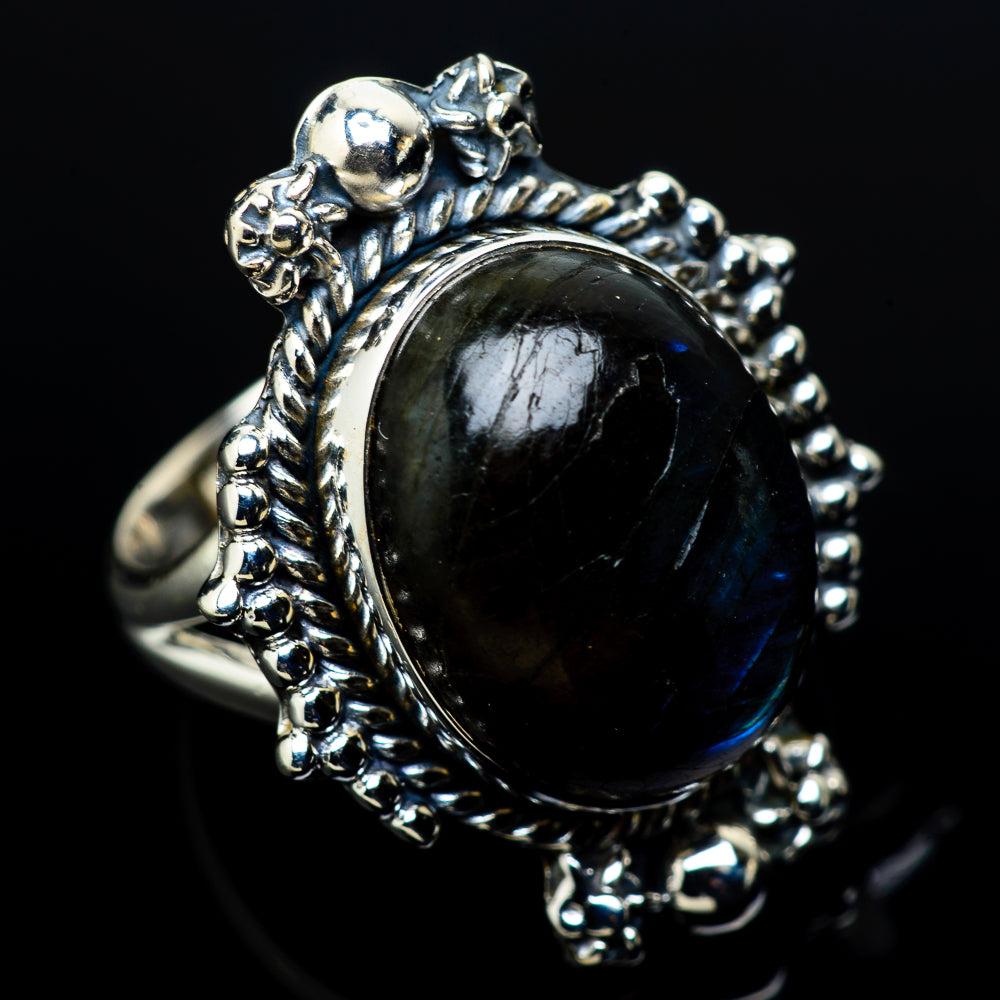 Labradorite Rings handcrafted by Ana Silver Co - RING11058