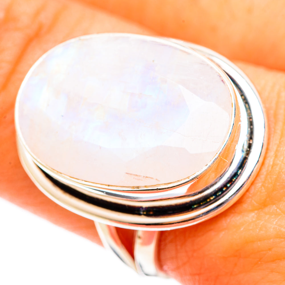 Rainbow Moonstone Rings handcrafted by Ana Silver Co - RING110580