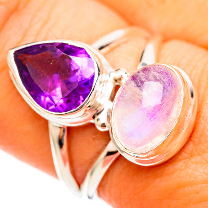 Pink Moonstone Rings handcrafted by Ana Silver Co - RING110584