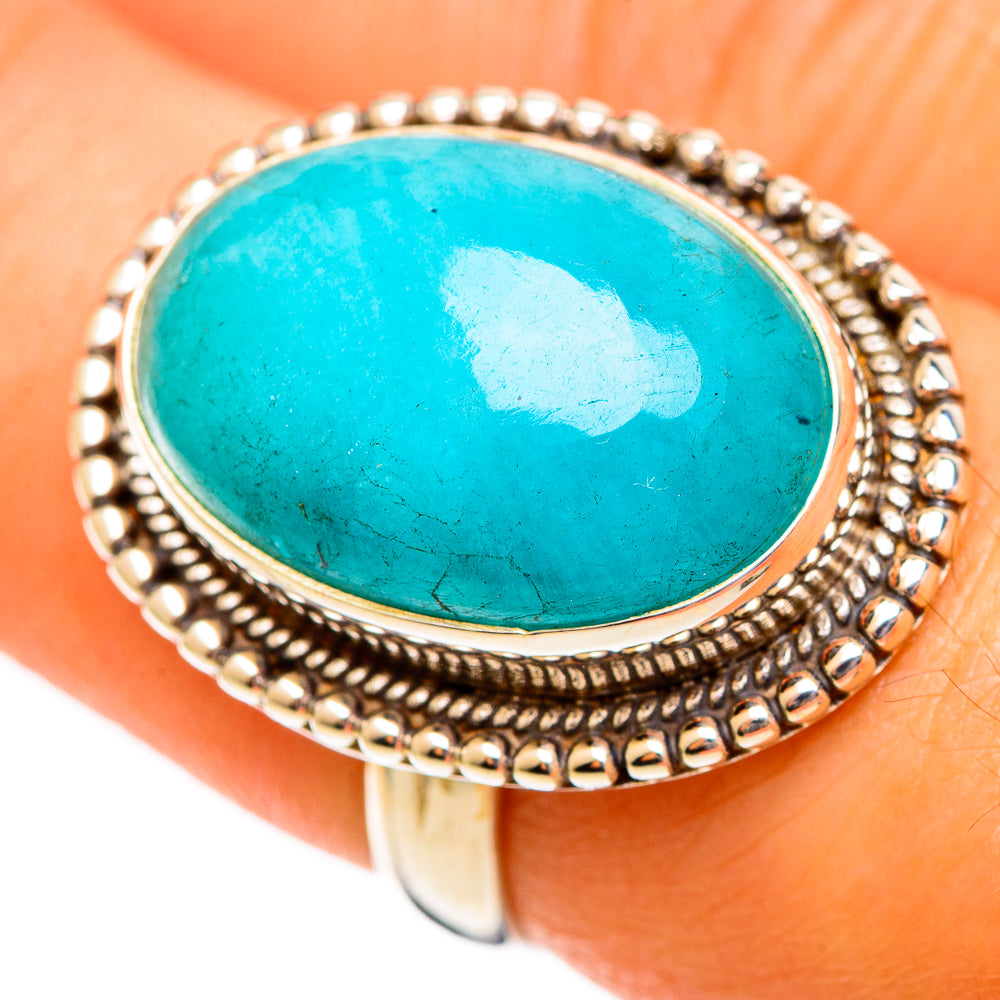 Peruvian Amazonite Rings handcrafted by Ana Silver Co - RING110588