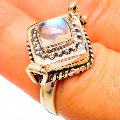 Rainbow Moonstone Rings handcrafted by Ana Silver Co - RING110604