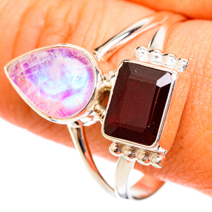 Pink Moonstone Rings handcrafted by Ana Silver Co - RING110612