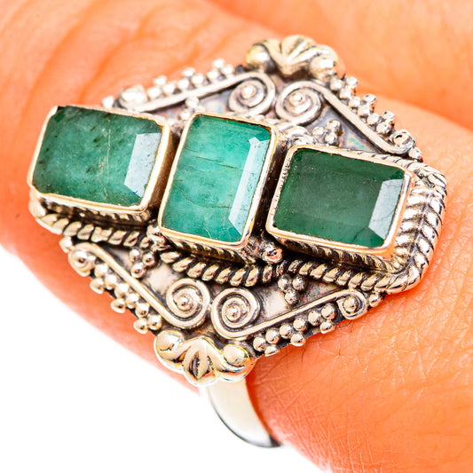 Emerald Rings handcrafted by Ana Silver Co - RING110620