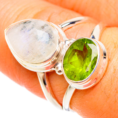 Green Moonstone Rings handcrafted by Ana Silver Co - RING110623