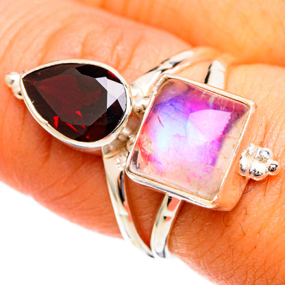 Pink Moonstone Rings handcrafted by Ana Silver Co - RING110637