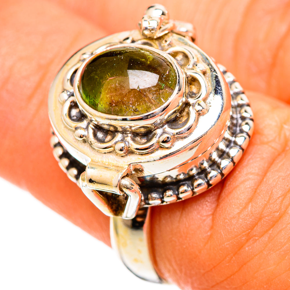 Green Tourmaline Rings handcrafted by Ana Silver Co - RING110638