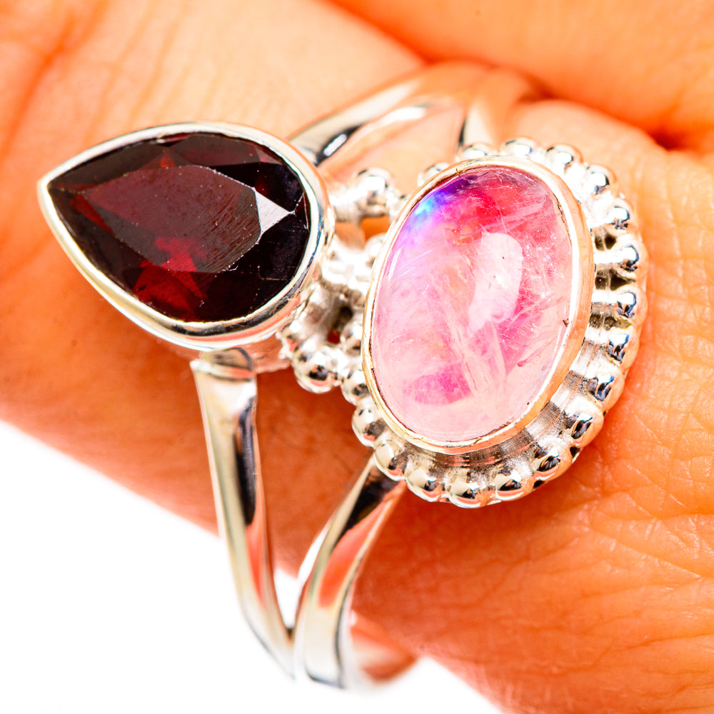 Pink Moonstone Rings handcrafted by Ana Silver Co - RING110640