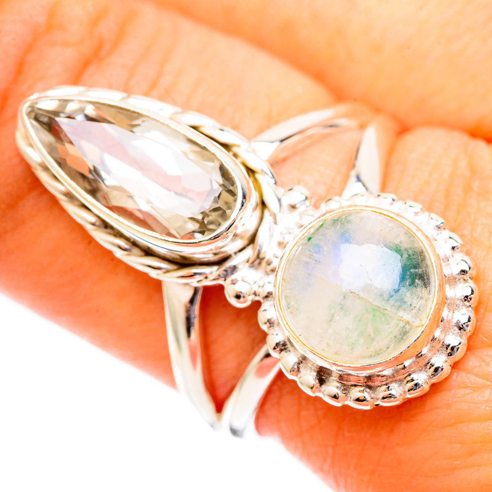 Green Moonstone Rings handcrafted by Ana Silver Co - RING110645