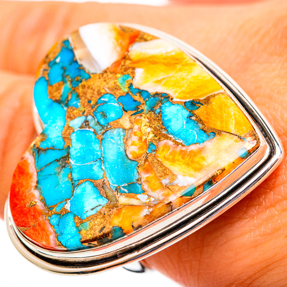 Spiny Oyster Turquoise Rings handcrafted by Ana Silver Co - RING110648