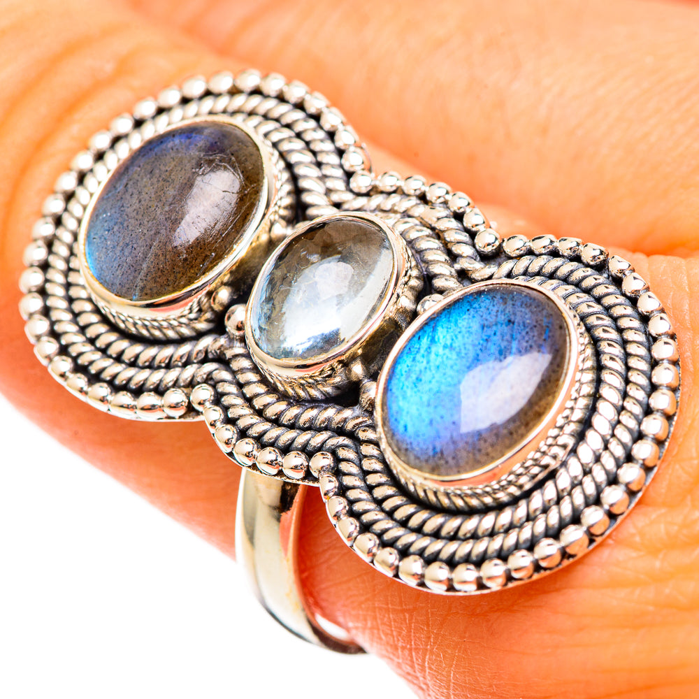 Labradorite Rings handcrafted by Ana Silver Co - RING110652